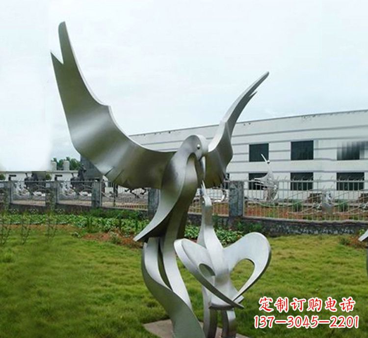 安阳“喂食”不锈钢动物鸟类景观雕塑,公园校园中国文化传承雕塑