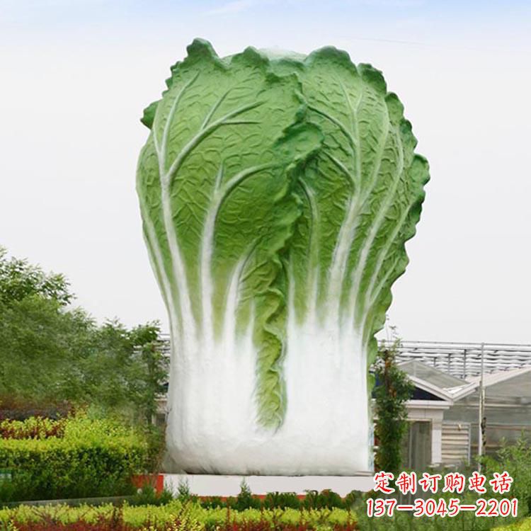 安阳铜雕刻白菜-公园园林大型玻璃钢仿真植物景观雕塑