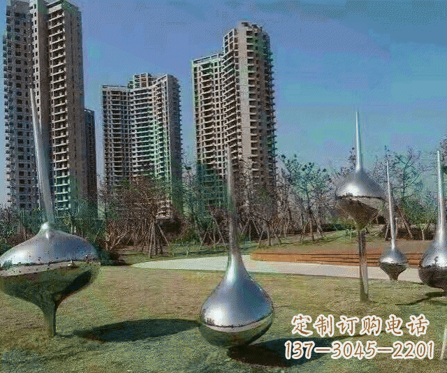 安阳小区不锈钢抽象陀螺雕塑