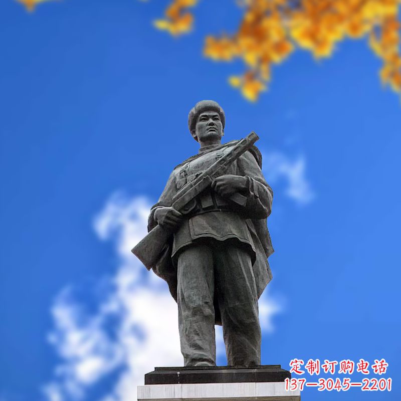 安阳中国著名抗战英雄人物邱少云石雕塑像