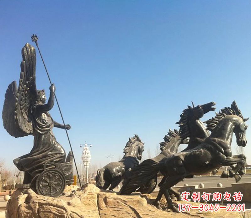 安阳阿波罗战车小区景观铜雕 (3)