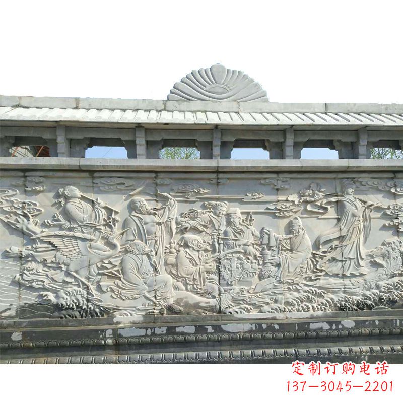 安阳八仙寺庙浮雕墙画