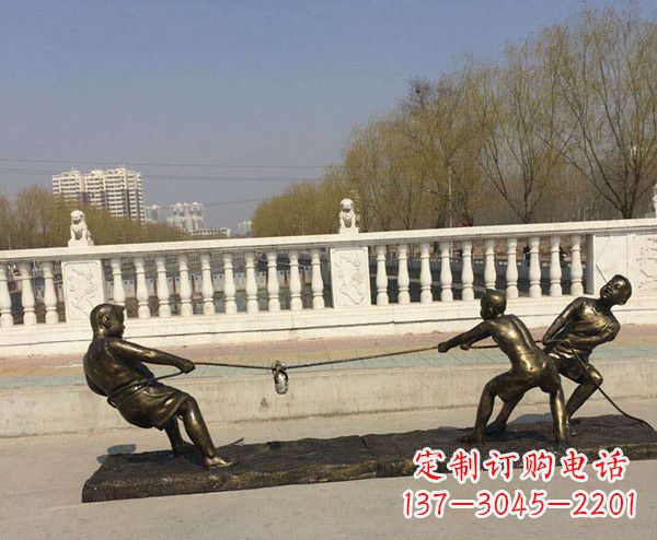 安阳拔河儿童雕塑