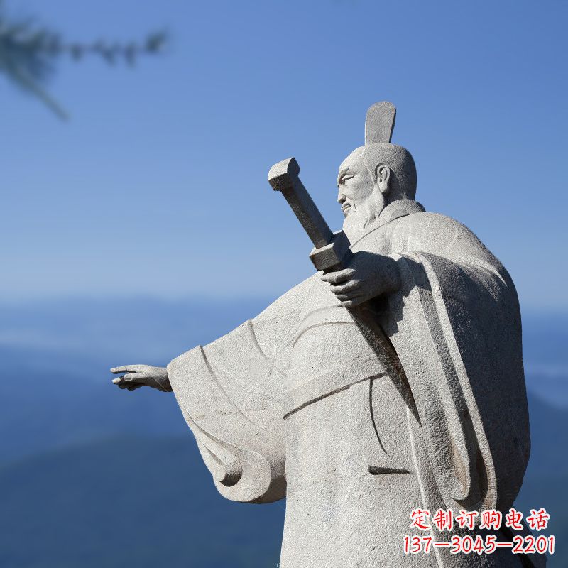 安阳霸气无双秦始皇石雕像