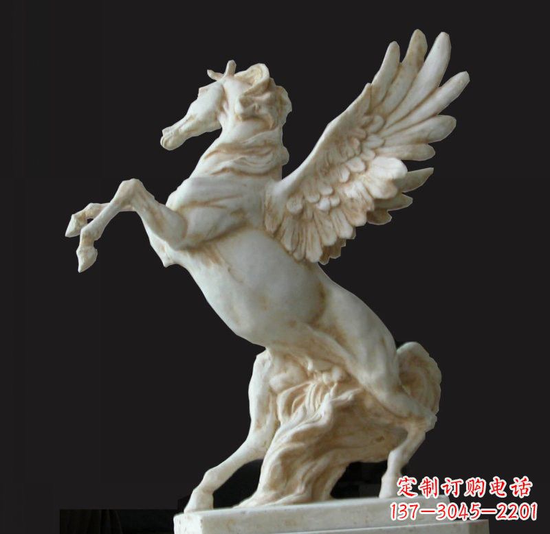 安阳白色飞马石雕