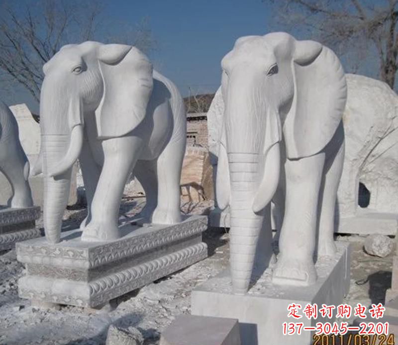安阳白色石头大象