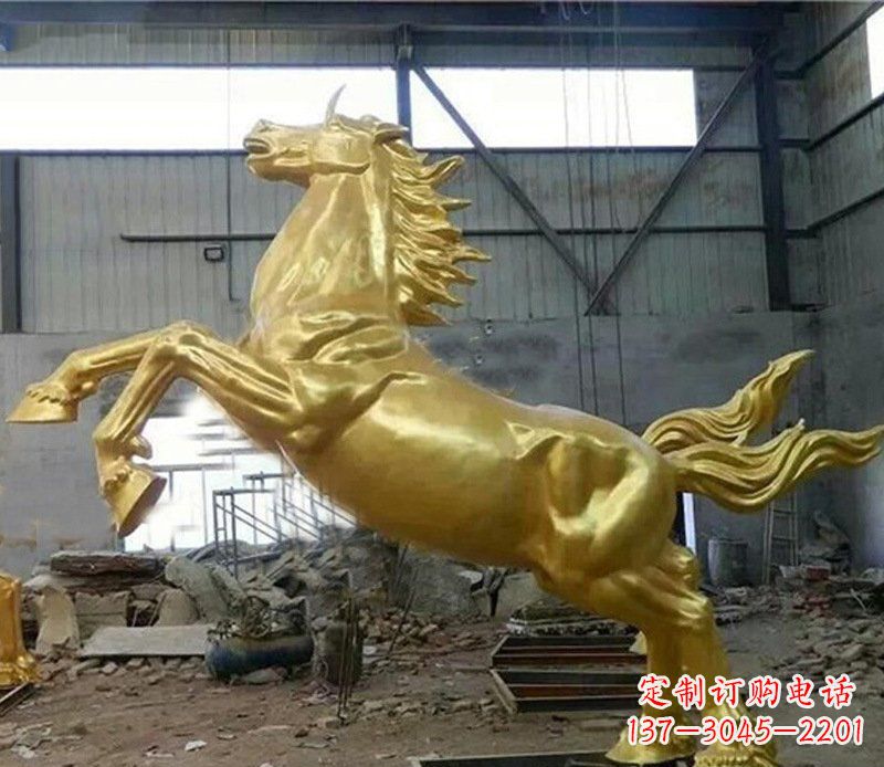 安阳摆件街边公园奔腾骏马铜雕塑