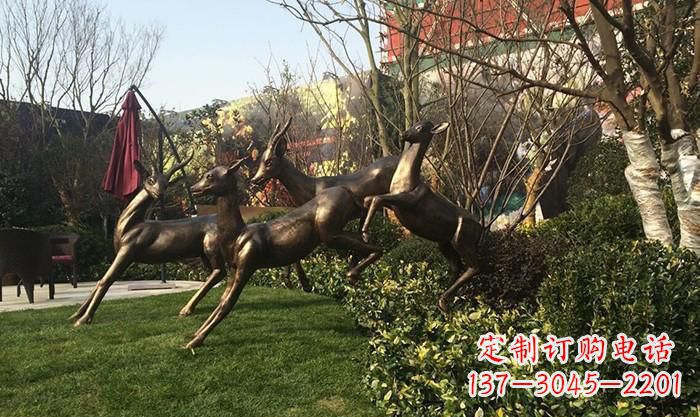 安阳奔跑的小鹿铜雕