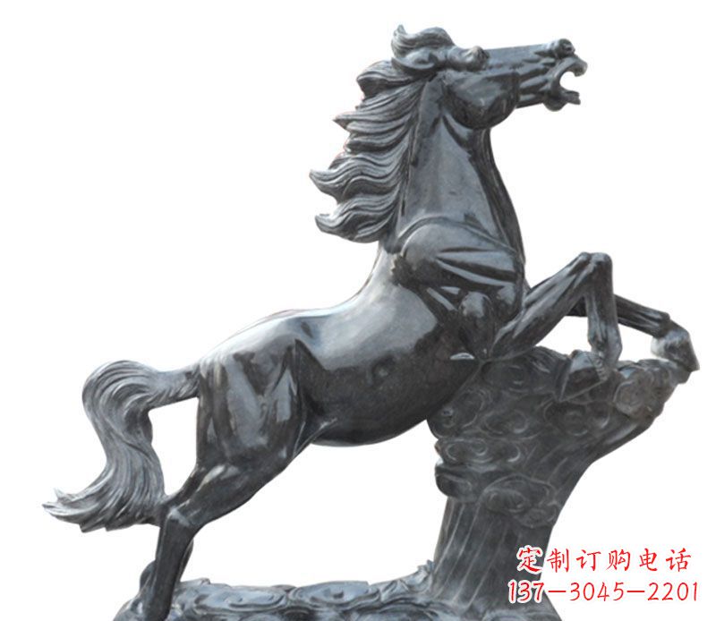 安阳奔跑黑马石雕公园动物摆件