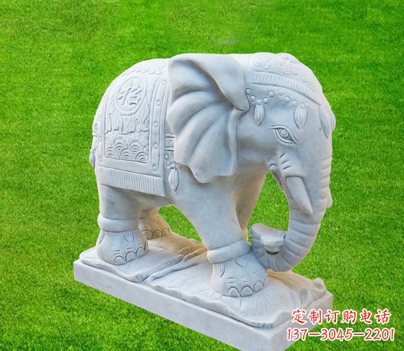 安阳鼻卷元宝汉白玉门口大象石雕