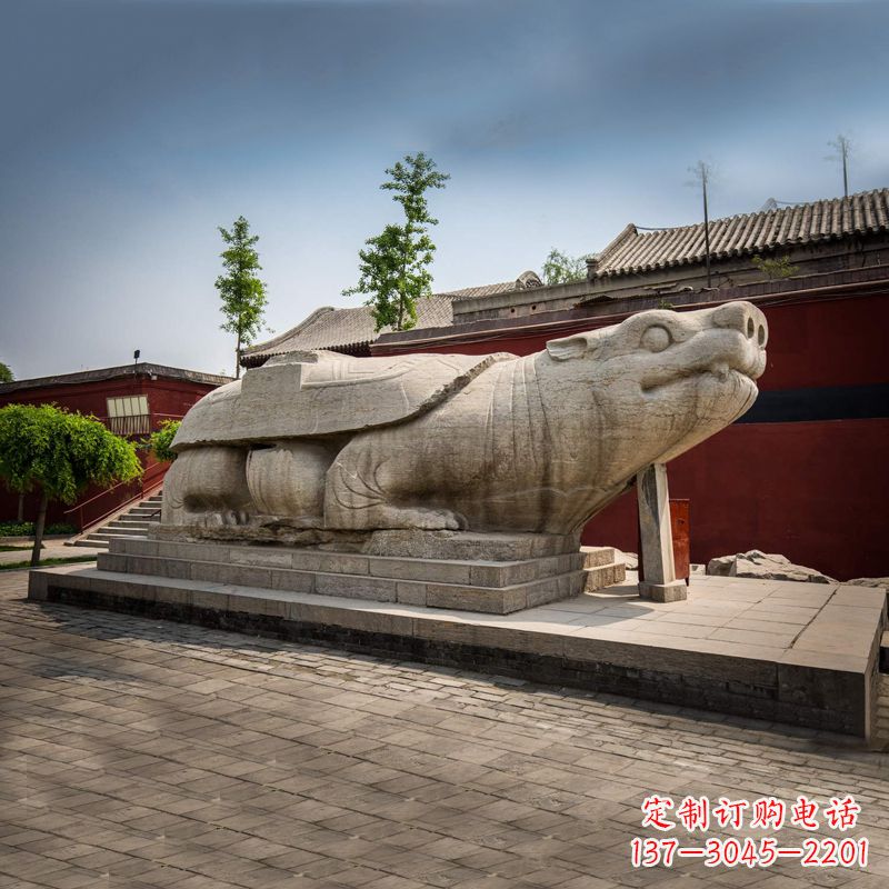 安阳赑屃身上有佛的雕塑-寺庙景点广场神兽动物雕塑