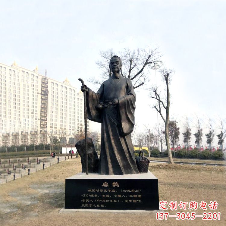 安阳扁鹊铜雕塑像-城市广场历史著名医学人物雕像