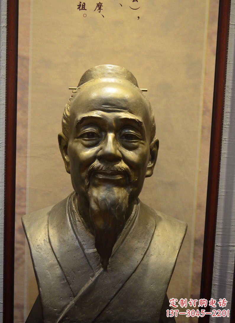 安阳扁鹊胸像古代医学家铜雕