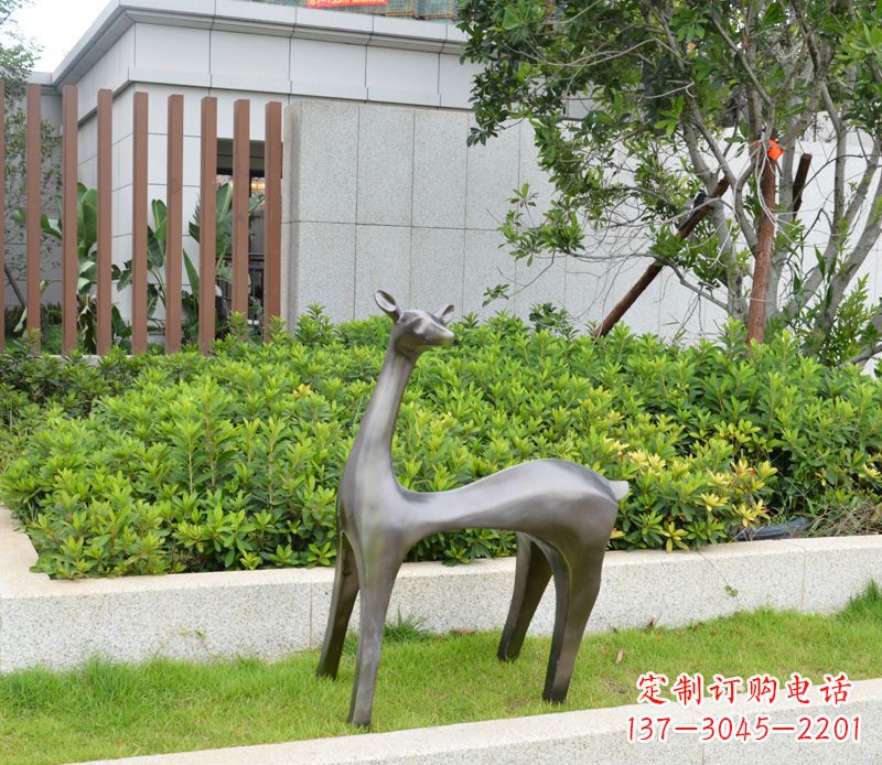 安阳别墅抽象小鹿铜雕