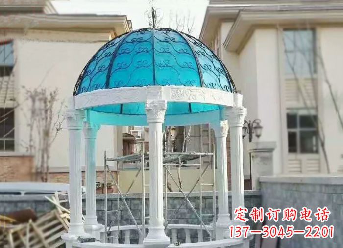 安阳别墅汉白玉欧式石雕凉亭
