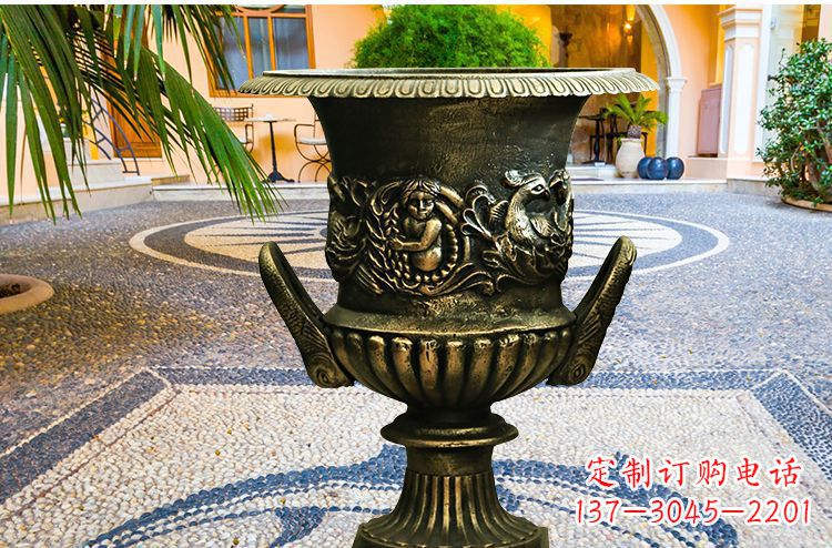 安阳别墅花盆铜雕