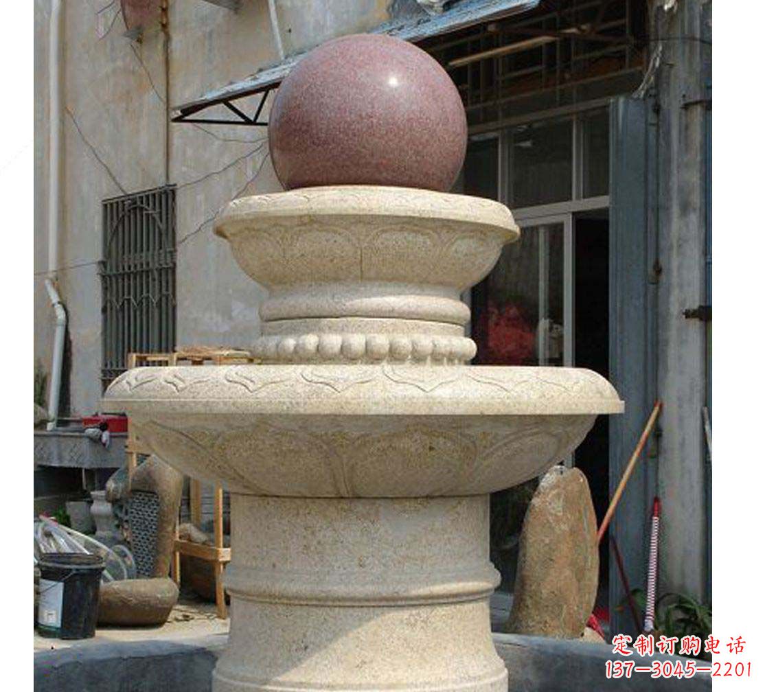 安阳别墅景观大理石风水球喷泉雕塑