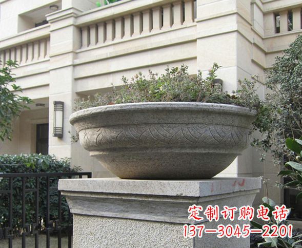 安阳别墅景观大理石花盆石雕 (5)