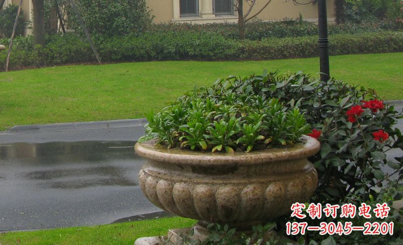 安阳别墅景观大理石花盆石雕 (4)
