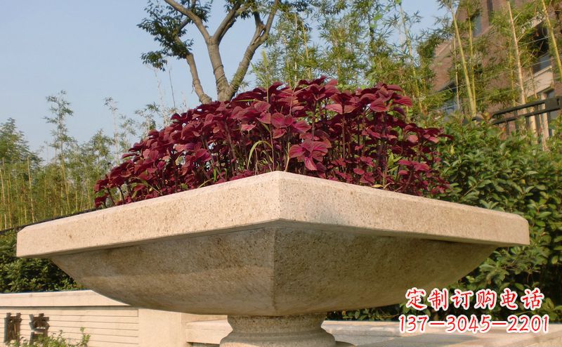 安阳别墅景观大理石花盆石雕_1