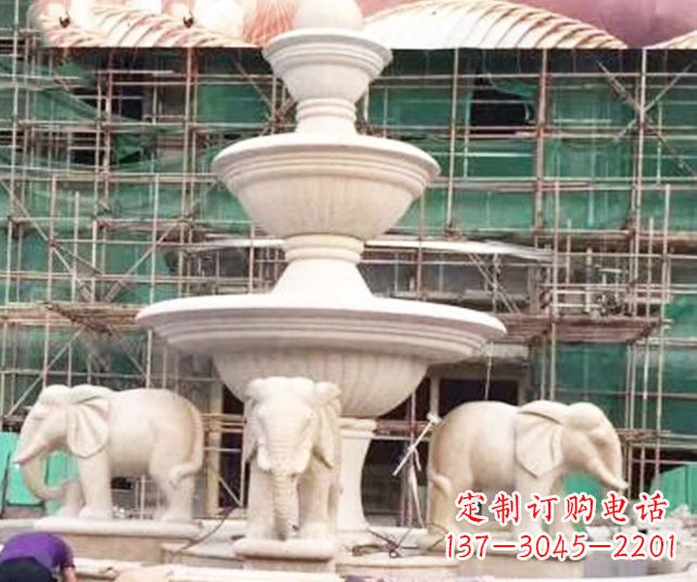 安阳别墅景观大象喷泉石雕