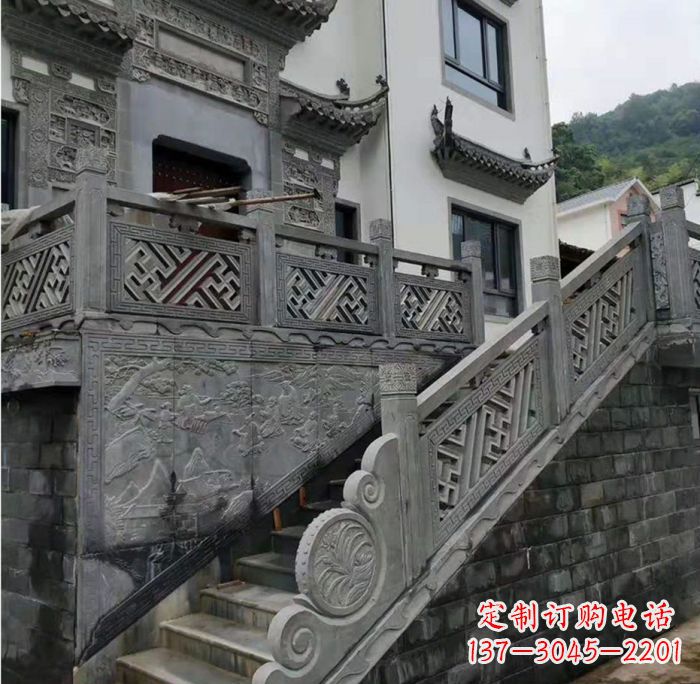 安阳别墅景观仿古石雕栏板_2