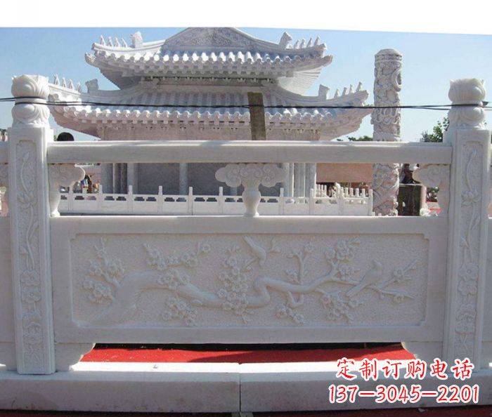 安阳别墅景观汉白玉石浮雕栏板