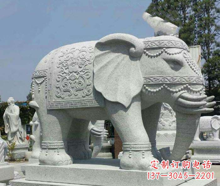 安阳别墅景观缅甸大象石雕