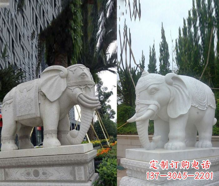 安阳别墅景观缅甸大象石雕 (2)