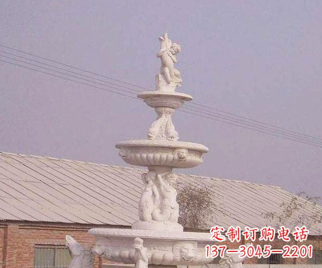 安阳别墅景观天使喷泉石雕 (2)