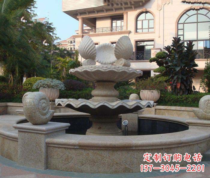 安阳别墅景观蜗牛喷泉石雕