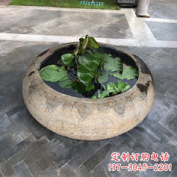 安阳别墅庭院仿古做旧石雕鱼缸