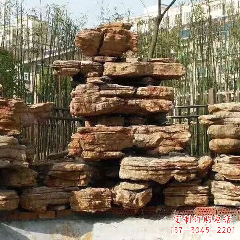 安阳别墅庭院千层石奇石假山