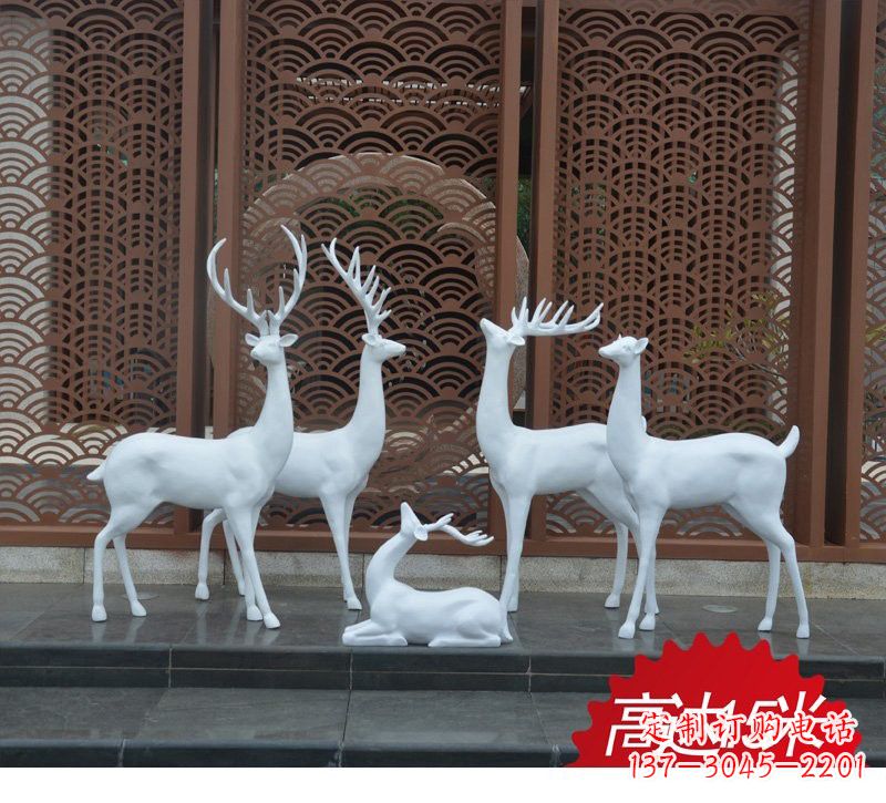 安阳玻璃钢白鹿雕塑