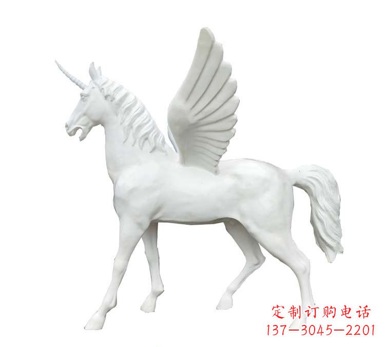 安阳玻璃钢白色飞马雕塑