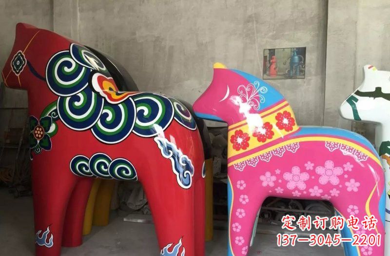 安阳玻璃钢彩绘抽象独角兽