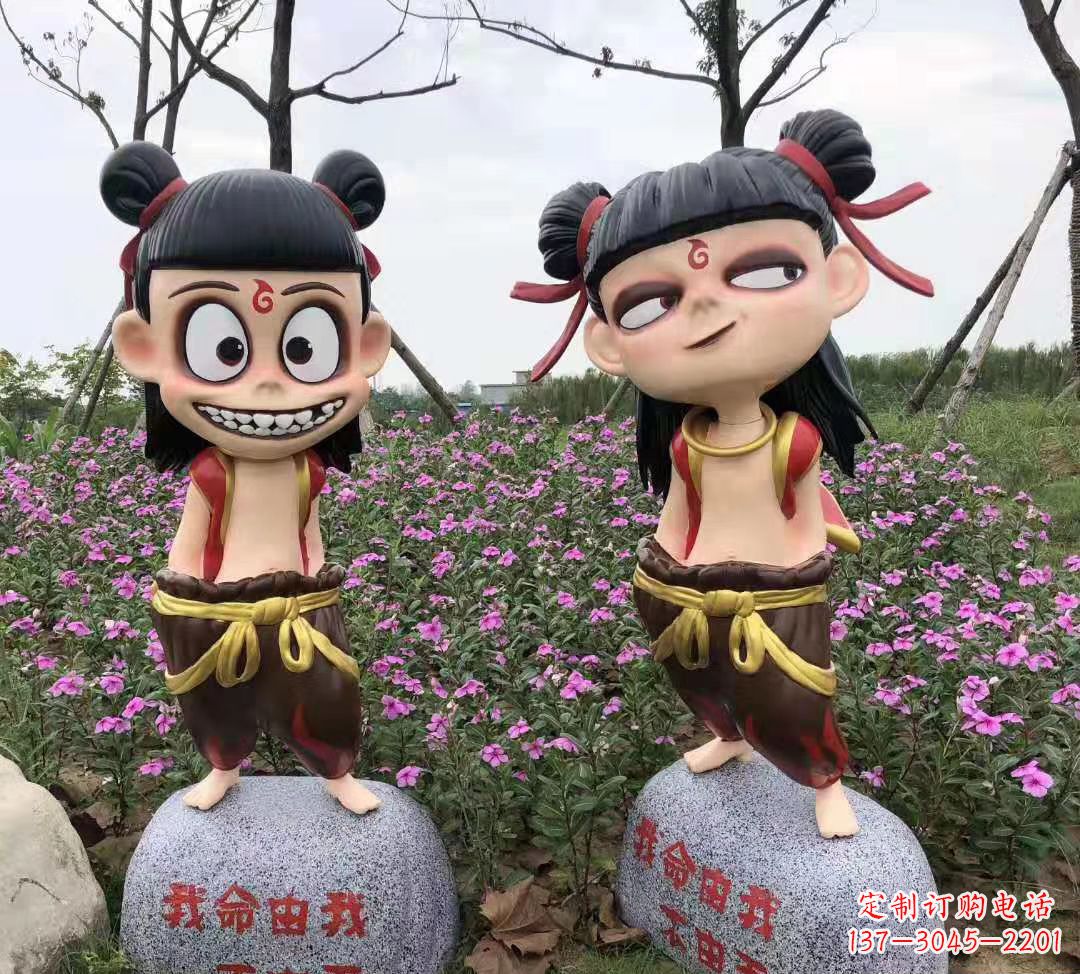 安阳玻璃钢彩绘哪吒卡通人物