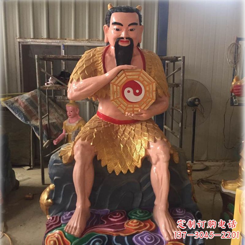 安阳玻璃钢彩绘青帝太昊伏羲神像