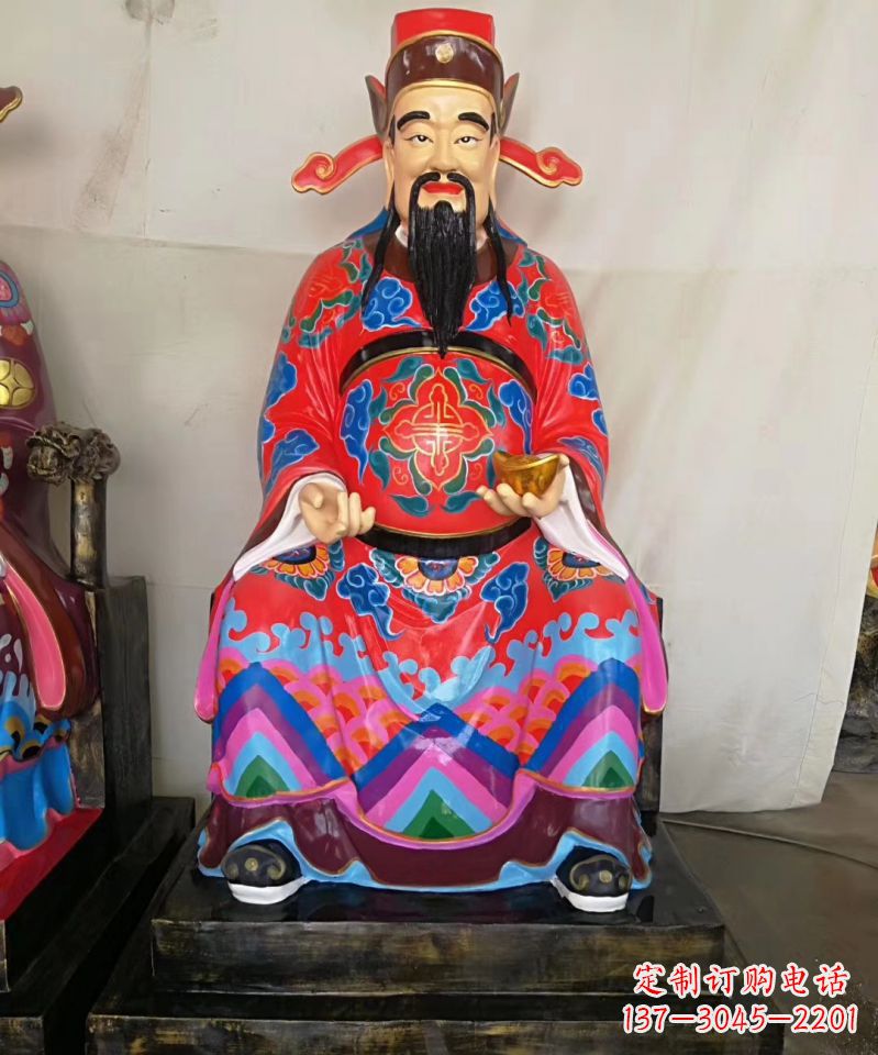 安阳玻璃钢彩绘文财神神像雕塑