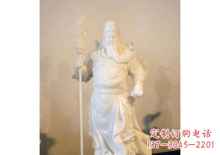 安阳玻璃钢持刀关公雕塑
