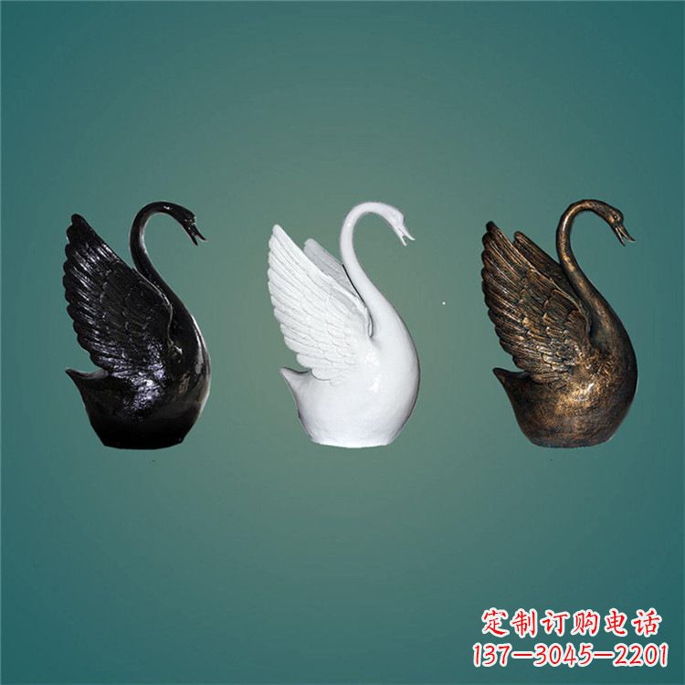 安阳玻璃钢抽象天鹅雕塑-水景水池可喷水动物雕塑摆件