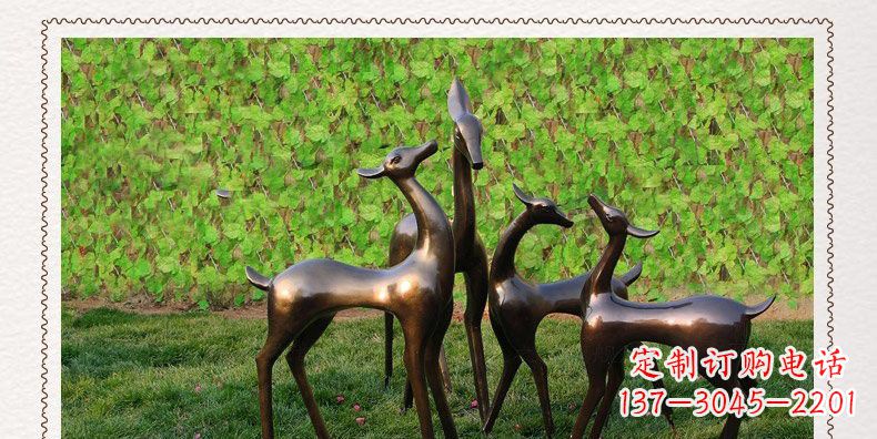 安阳玻璃钢抽象小鹿雕塑