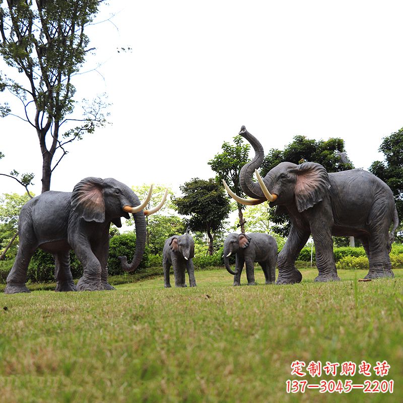 安阳玻璃钢大象仿真大象雕塑-公园景区园林装饰动物摆件