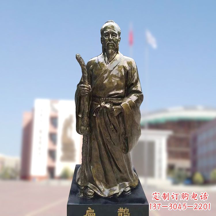 安阳玻璃钢仿铜扁鹊雕塑