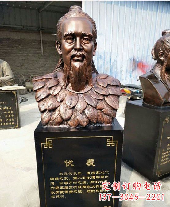 安阳玻璃钢仿铜伏羲头像