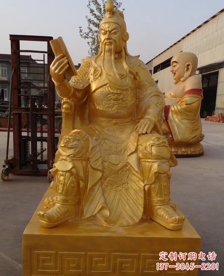 安阳玻璃钢仿铜关公读春秋
