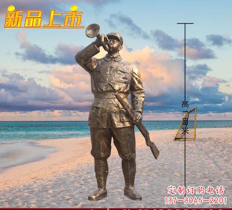 安阳玻璃钢仿铜红军人物雕塑222
