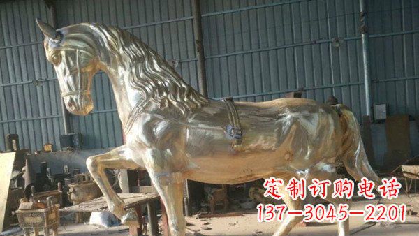 安阳玻璃钢仿铜马公园动物雕塑