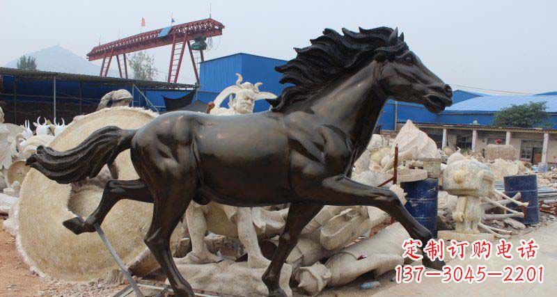 安阳玻璃钢仿铜马广场动物雕塑