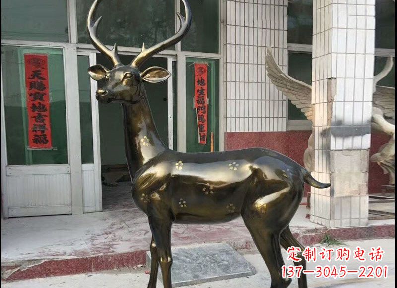 安阳玻璃钢仿铜梅花鹿